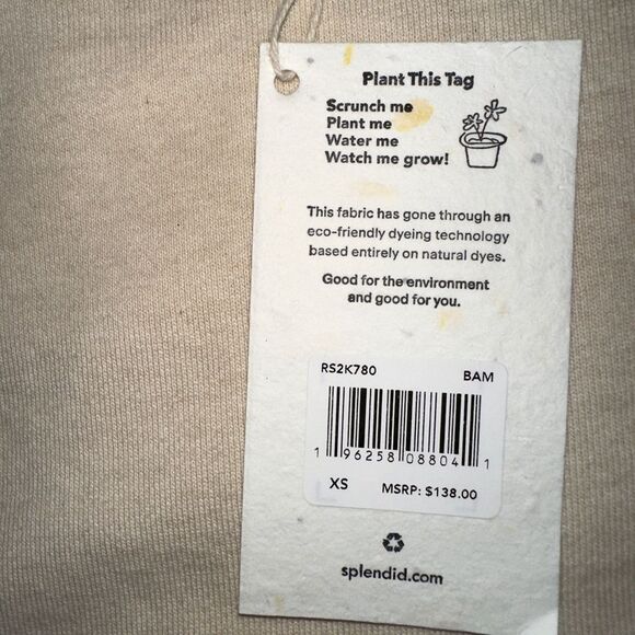 SPLENDID WOMEN’S ALMOND BOTANICAL CREWNECK SWEATSHIRT IN SIZE XTRA SMALL NWT - Picture 3 of 3